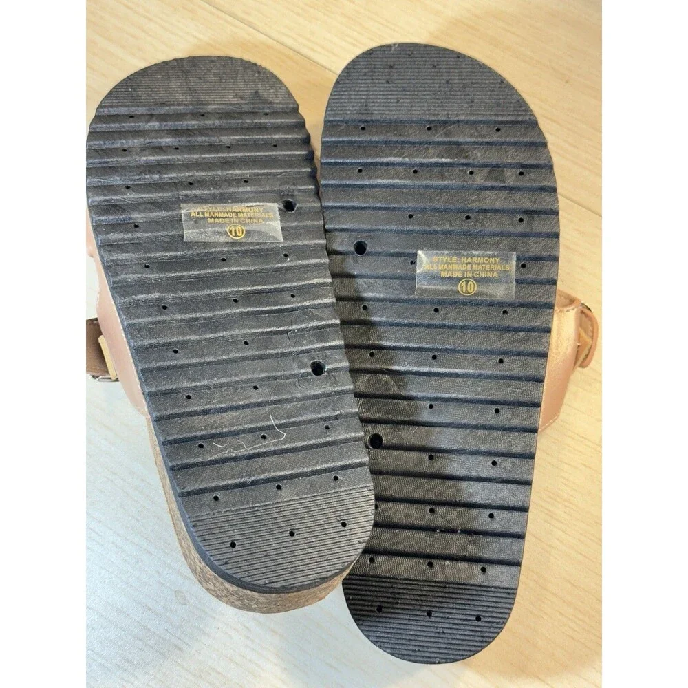 Cloverly Sandals Womens 10 Two Strap Slides Gold  Open Toe Worn Once
